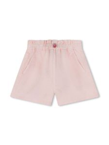 Kenzo Kids short boutonné à logo brodé - Rose