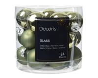 Kerstbal glas d2.5 cm rsmrn 24st - Decoris
