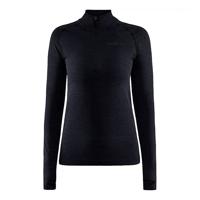 Craft Core dry active comfort shirt lange mouw half zip zwart dames
