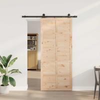 Schuifdeur Bruin 80 x 208 cm Massief grenenhout