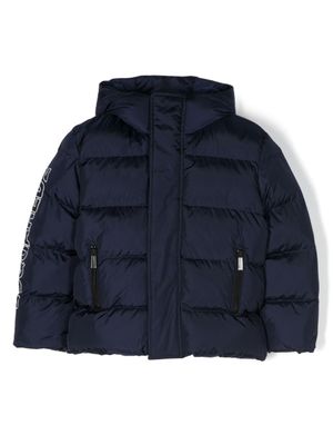 DSQUARED2 KIDS veste matelassée à logo imprimé - Bleu