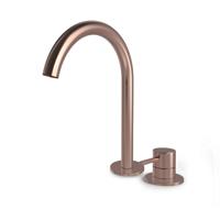 Hotbath BUDDY Wastafelmengkraan - 2 gats - hoog model - Geborsteld koper PVD B123HBCP