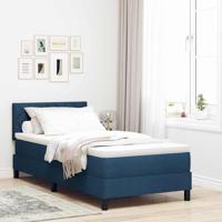Boxspringbed met Matras Blauw 100x200 cm Stof