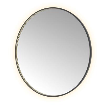 Spiegel Hotbath &MORE 120x120 cm LED-Verlichting Spiegelverwarming Rond Geborsteld Zwart PVD