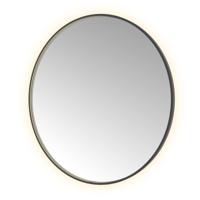 Spiegel Hotbath &MORE 120x120 cm LED-Verlichting Spiegelverwarming Rond Geborsteld Zwart PVD