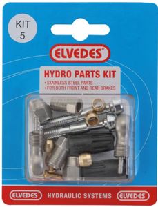 Elvedes Hydraulische onderdelen kit 5 M8 + banjo RVS voor
