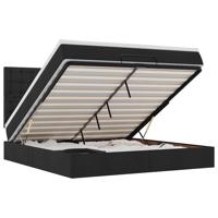 Ottoman bed met matras en LED's 160x200cm stof zwart