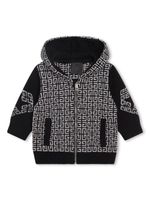 Givenchy Kids veste en maille intarsia à capuche - Noir