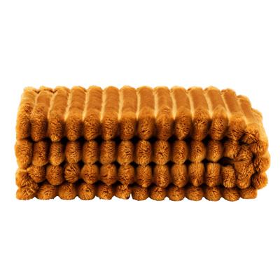 Leen Bakker - Plaid Zaira - Caramel - 130x170 Cm - Polyester - Bruin