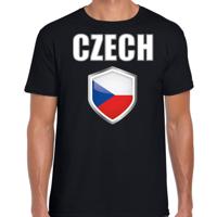 Tsjechie vlag thema landen t-shirt - zwart - voor heren - Supporters kleding - korte mouwen