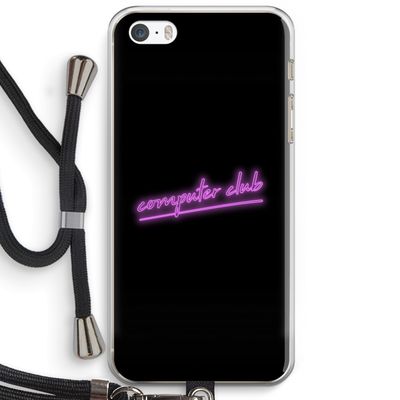 Vice Black: iPhone 5 / 5S / SE Transparant Hoesje met koord