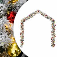 VidaXL Kerstslinger met kerstballen en led-lampjes 10 m pvc groen