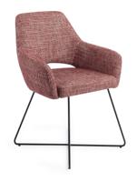 Jesper Home Eetkamerstoel 'Yanai' Cross Black, kleur Berry Bars