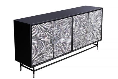 Dressoir HERITAGE 160cm mozaïek botten zwart wit - 48633