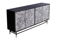 Dressoir HERITAGE 160cm mozaïek botten zwart wit - 48633