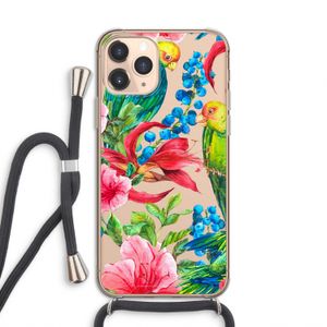 Papegaaien: iPhone 11 Pro Transparant Hoesje met koord