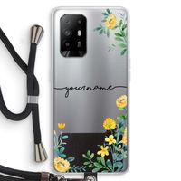 Gele bloemen: Oppo A95 5G Transparant Hoesje met koord
