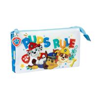 Pennenetui met 3 vakken The Paw Patrol Pups rule Blauw 22 x 12 x 3 cm