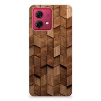 Bumper Hoesje voor Motorola Moto G84 Wooden Cubes