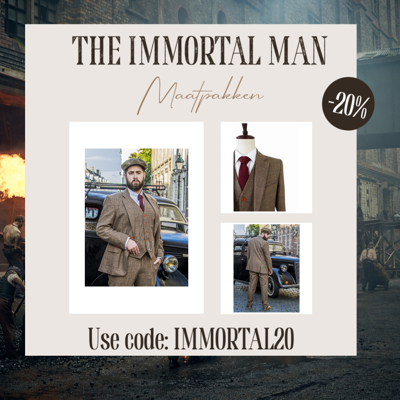 Maatpak Voor Heren | 3-delig Pak | Bruin Visgraat | Danny Whizz-Bang | Peaky Blinders | Peaky Blinders