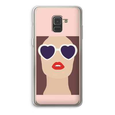 Red lips: Samsung Galaxy A8 (2018) Transparant Hoesje