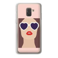 Red lips: Samsung Galaxy A8 (2018) Transparant Hoesje