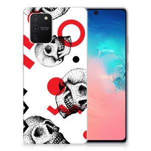 Silicone Back Case Samsung Galaxy S10 Lite Skull Red