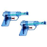 2x Waterpistool/waterpistolen blauw 13 cm - thumbnail