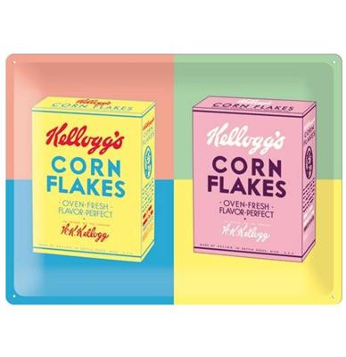 Kellogg's Corn Flakes Pop Art Reliëf Metalen Bord 30 x 40 cm Kellogg's Corn Flakes Pop Art Reliëf Metalen Bord 30 x 40 cm