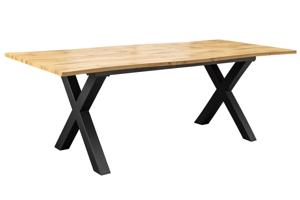Eettafel WILD 160-200cm tafelblad 25mm X-poten wild eiken-look naturel extendable - 45078