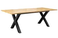 Eettafel WILD 160-200cm tafelblad 25mm X-poten wild eiken-look naturel extendable - 45078