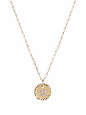 David Yurman collier en or 18ct à pendentif Initial Q serti de diamants