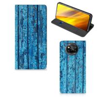 Xiaomi Poco X3 Pro | Poco X3 Book | Wallet Case | Wood Blue
