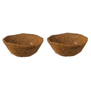 2x stuks voorgevormde inlegvel kokos voor hanging basket 35 cm - kokosinleggers