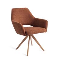 Jesper Home Draaibare Eetkamerstoel 'Yanai' Turn Peach, kleur Tuscan Terra