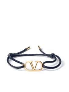 Valentino Garavani bracelet à détail VLogo Signature en cuir - Bleu