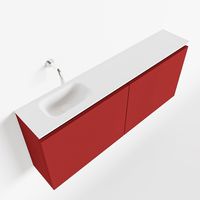 Toiletmeubel Mondiaz Ture | 120 cm | Meubelkleur Fire | Eden wastafel Talc Links | Zonder kraangat