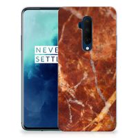 OnePlus 7T Pro TPU Siliconen Hoesje Marmer Bruin - thumbnail