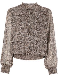 LIU JO blouse nouée à imprimé animalier - Marron