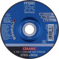 PFERD TOOLS 69901759 E 150-7 CERAMIC SGP STEELOX Afbraamschijf gebogen Diameter 150 mm Boordiameter 22.23 mm RVS, Staal 10 stuk(s)