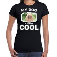 Poedel honden t-shirt my dog is serious cool zwart voor dames - thumbnail