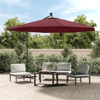 Zweefparasol met LED-verlichting 350 cm bordeauxrood - thumbnail