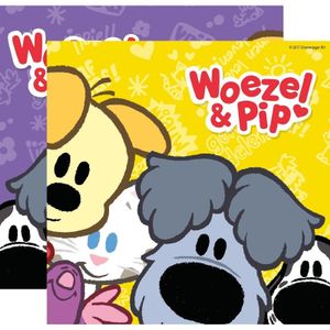 40x Woezel & Pip themafeest servetten 33 x 33 cm papier