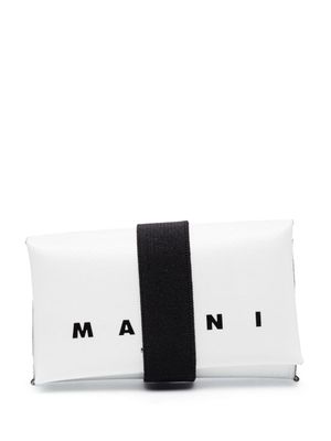 Marni portefeuille pliant à logo imprimé - Blanc