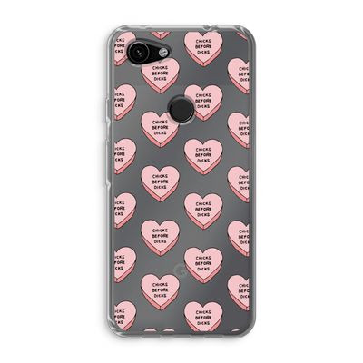Chicks before dicks: Google Pixel 3a Transparant Hoesje