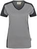 Hakro 190 Women's V-neck shirt Contrast MIKRALINAR® - Titanium/Anthracite - XS