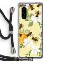 No flowers without bees: Sony Xperia 5 Transparant Hoesje met koord
