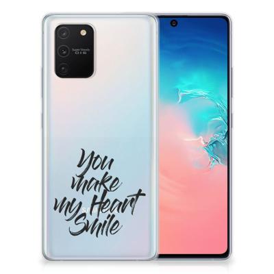 Samsung Galaxy S10 Lite | Siliconen hoesje | met naam Heart Smile Samsung Galaxy S10 Lite | Siliconen hoesje | met naam Heart Smile