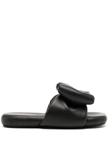 Off-White chaussons matelassés à détail de nœud - Noir