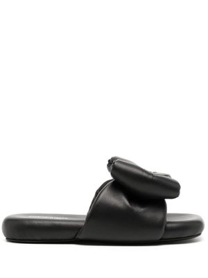 Off-White chaussons matelassés à détail de nœud - Noir